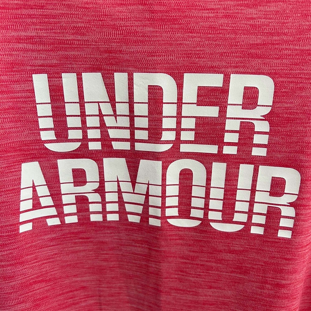 Women’s pinkish coral color Under Armour Heat Gear work out shirt. - Picture 2 of 6